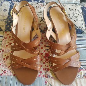 Franco Sarto bronzy brown sandals with small heel